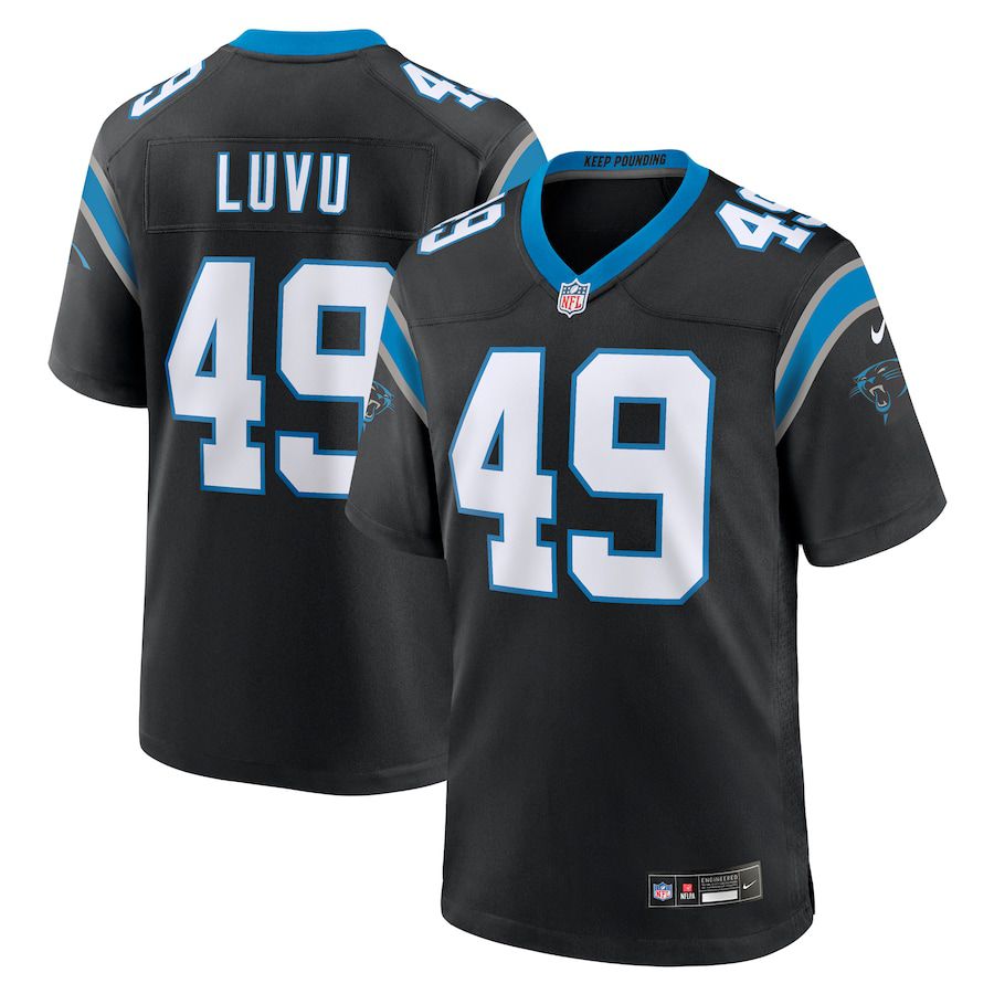 Men Carolina Panthers 49 Frankie Luvu Nike Black Team Game NFL Jersey